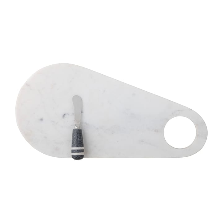 Abrielle faca de queijo com tábua de cortar 20x42 cm, Mármore branco-aço inoxidável Bloomingville