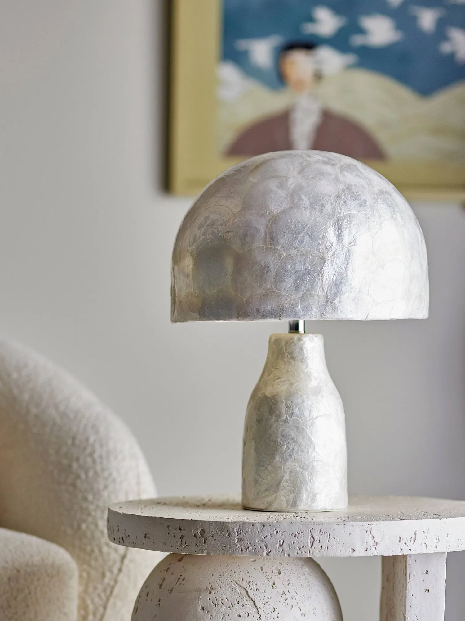 Adria candeeiro de mesa, Nature, Mother of pearl Bloomingville