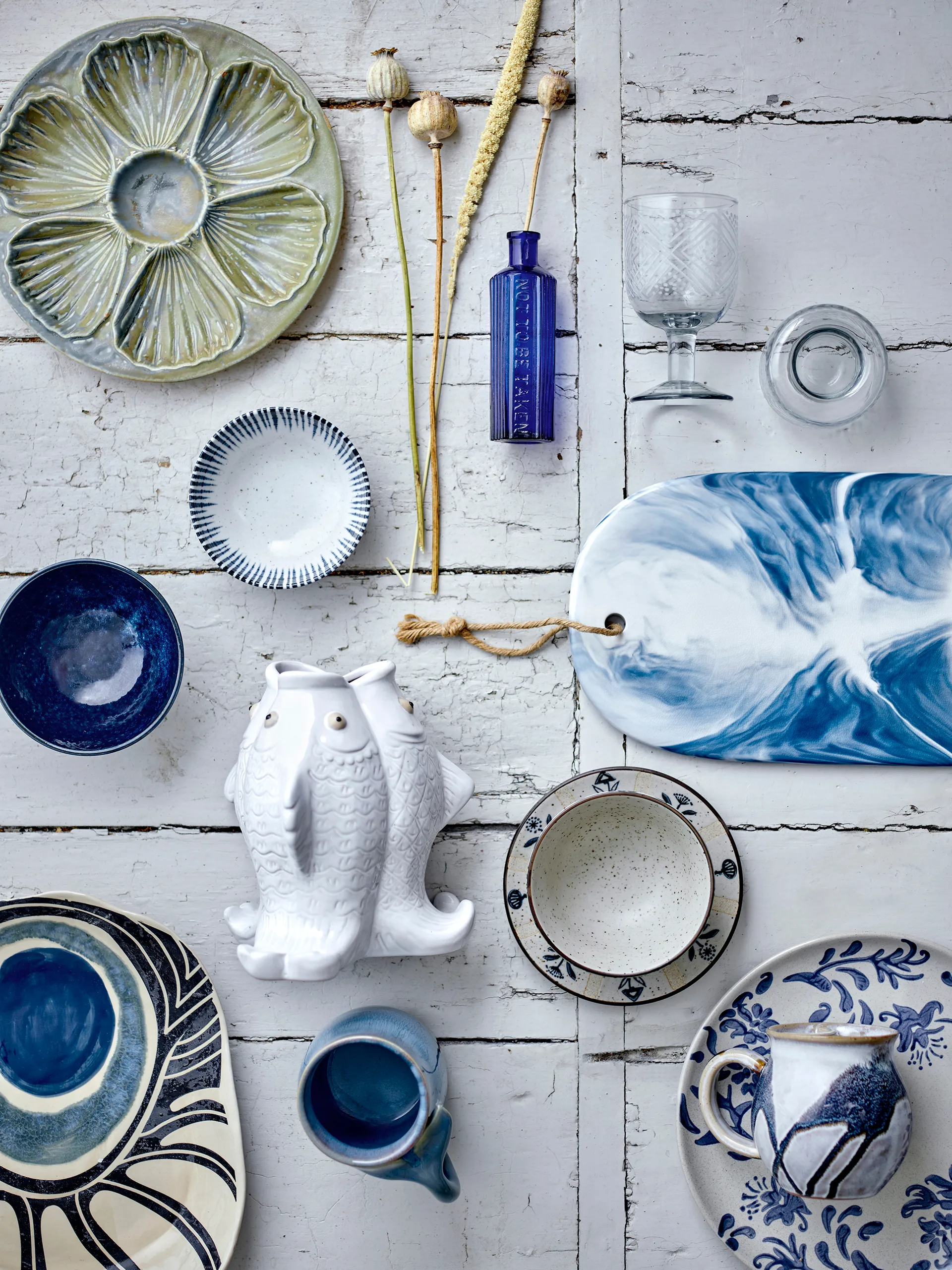 Aiden tábua de corte 20x35 cm, Azul Bloomingville