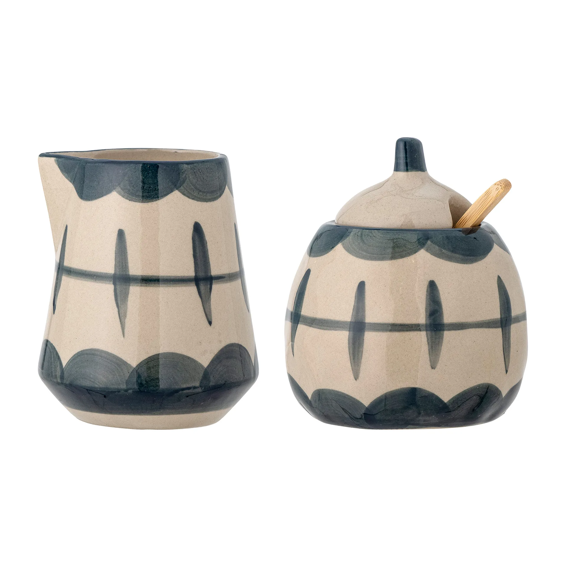 Allium jarro de leite e açucareiro, Azul ondas-bambu Bloomingville