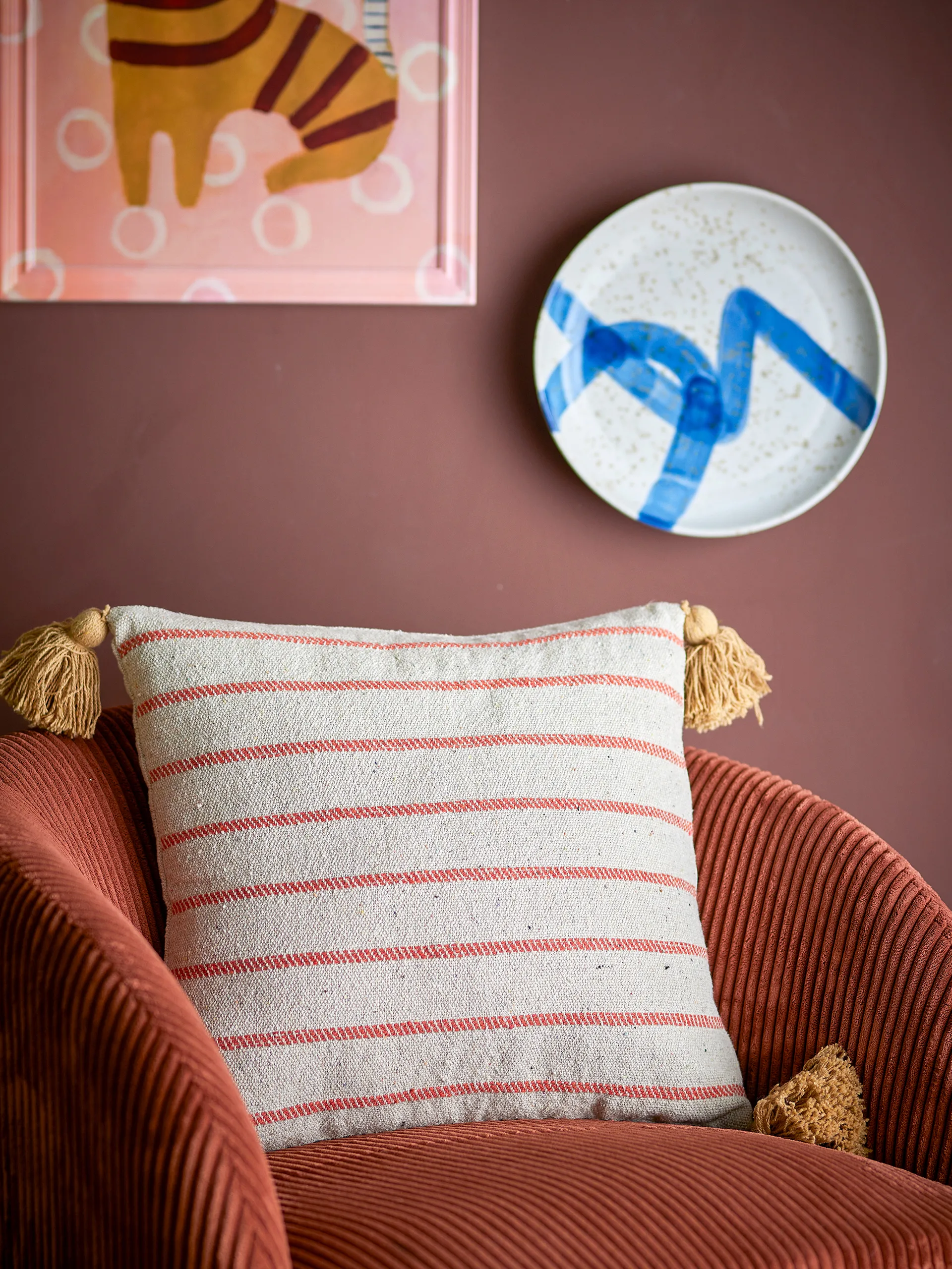 Almofada Eviaya 45x45 cm, Azul Bloomingville