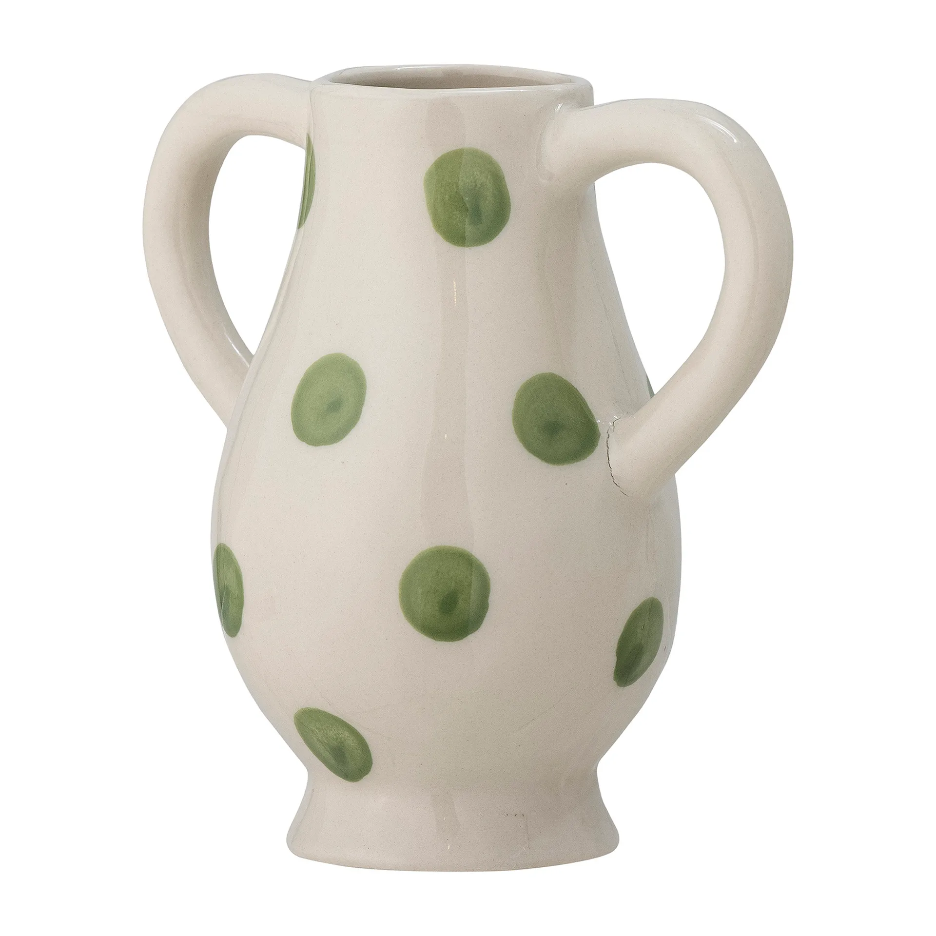 Asrin vaso 15 cm, Branco-verde Bloomingville