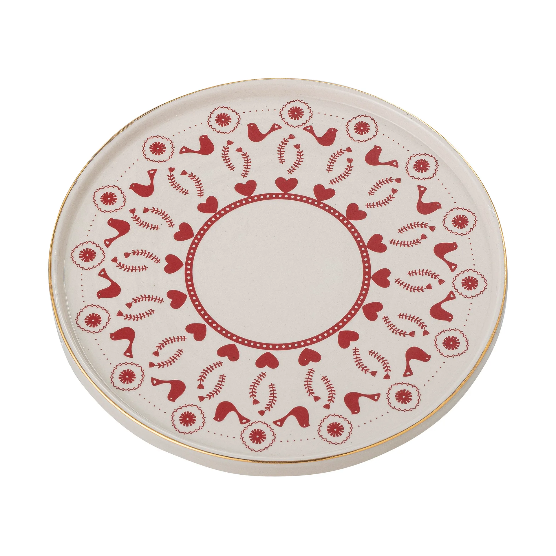 Base para bolo Ø26 cm, Vermelho-branco Bloomingville