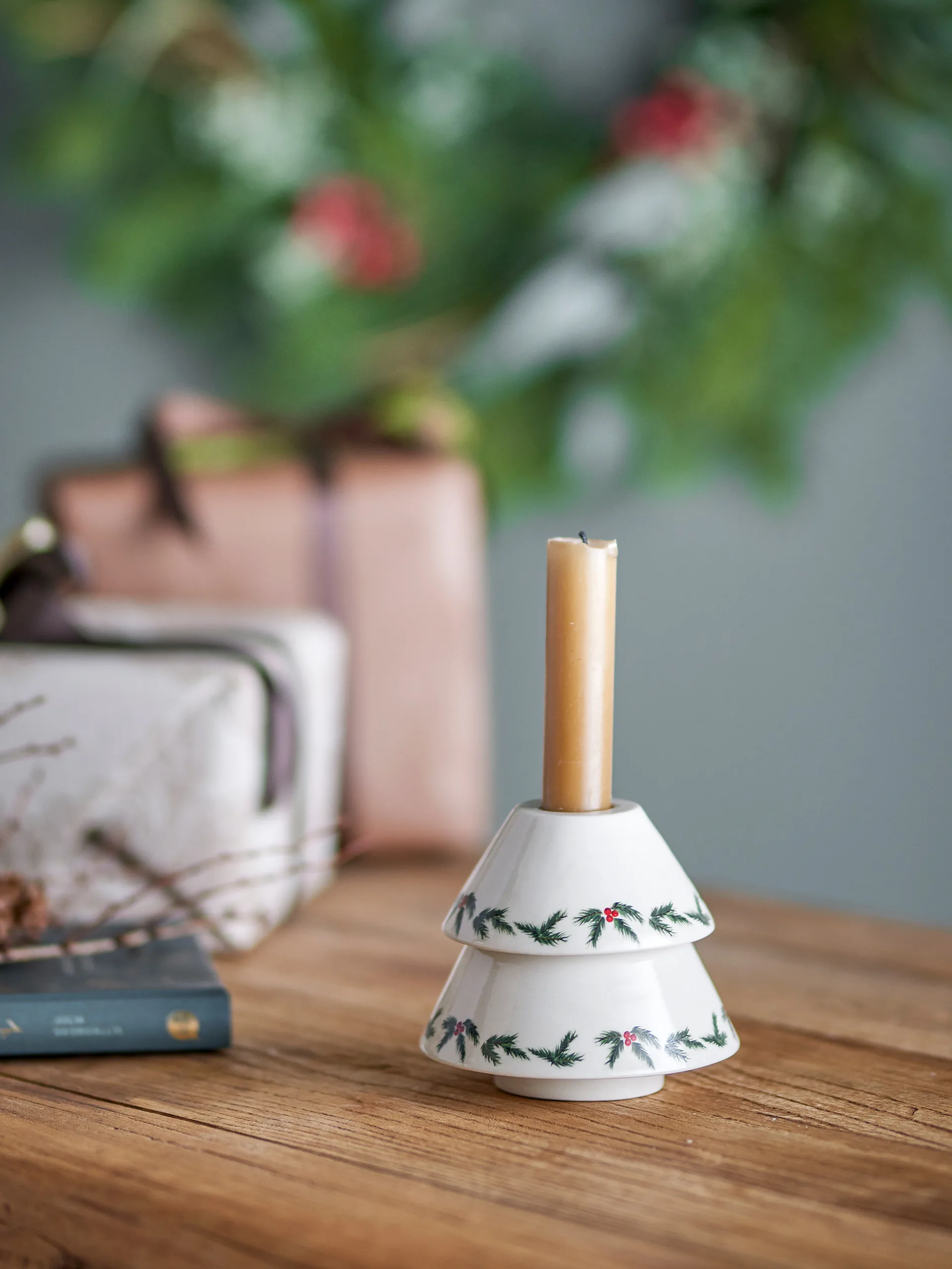 Berry castiçal Ø10 cm, Branco Bloomingville