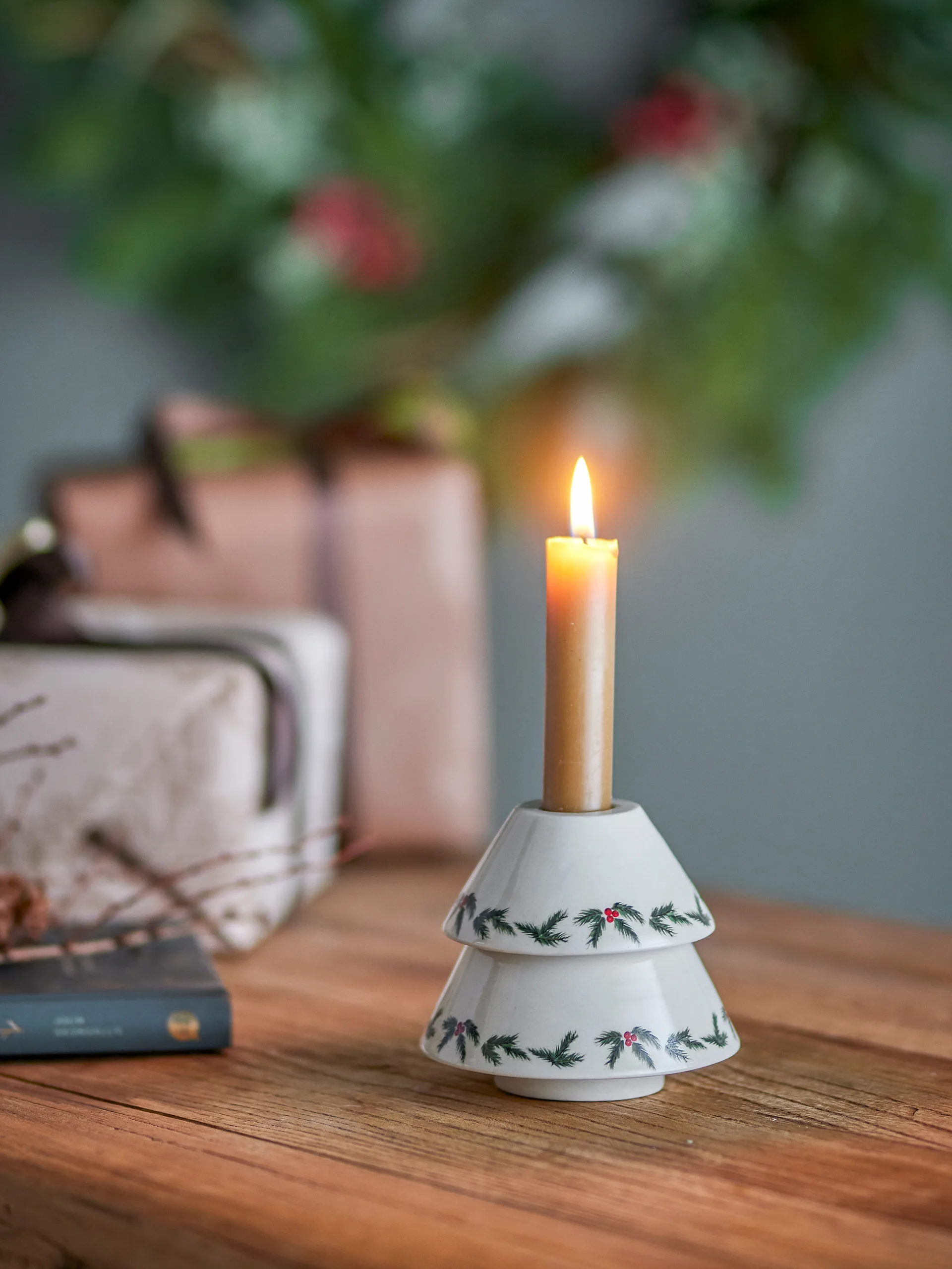 Berry castiçal Ø10 cm, Branco Bloomingville