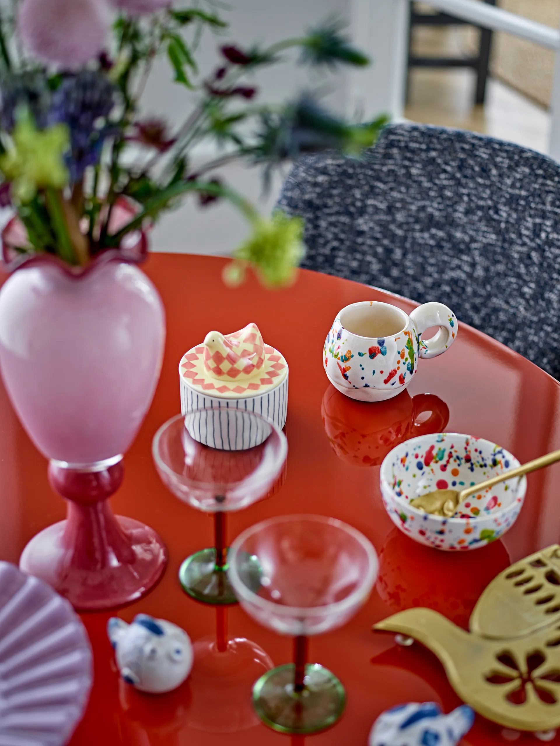 Biona tigela com tampa Ø11 cm, Rosa Bloomingville