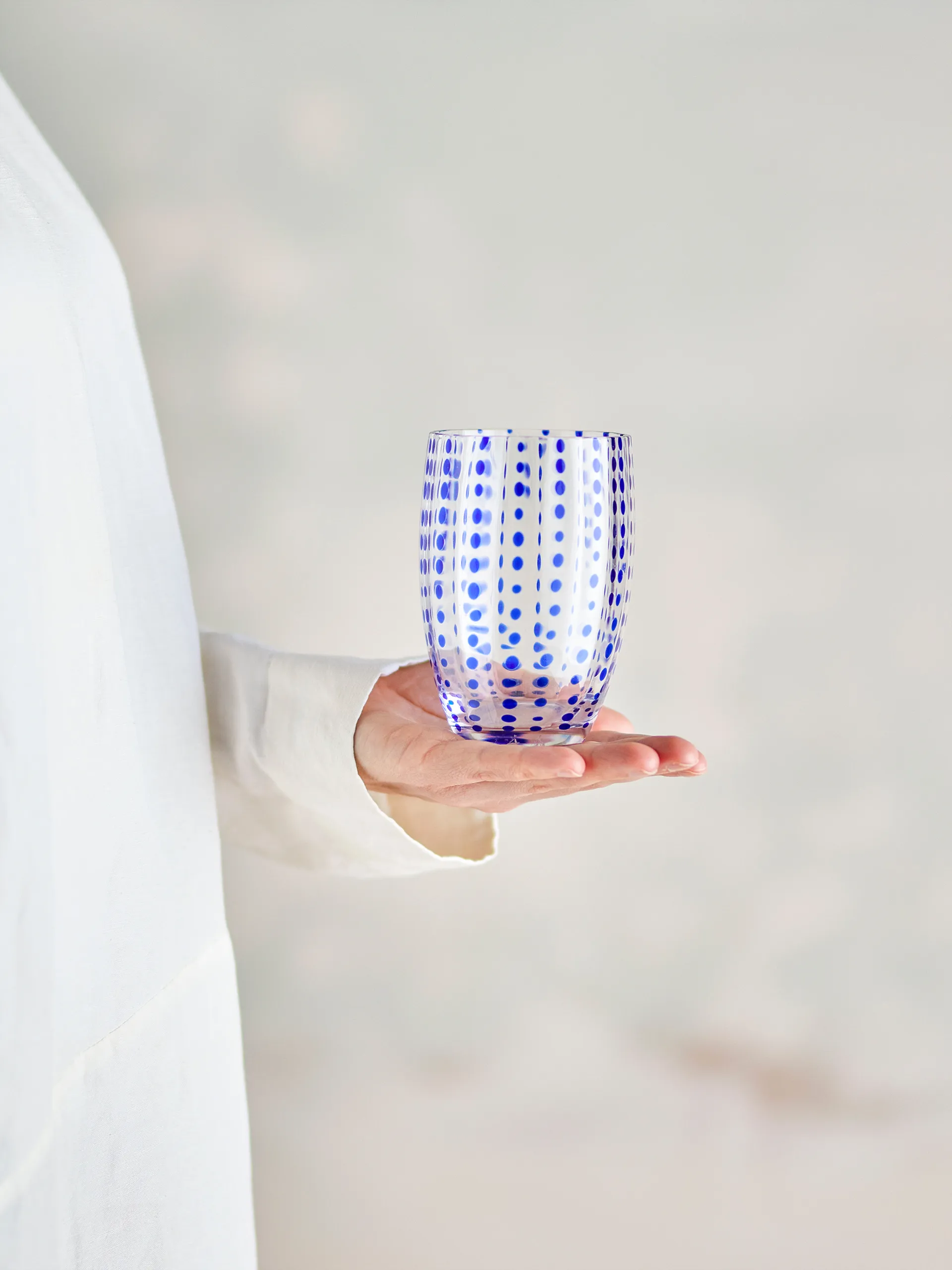 Brinley copos para bebidas, pack de 4, Azul Bloomingville