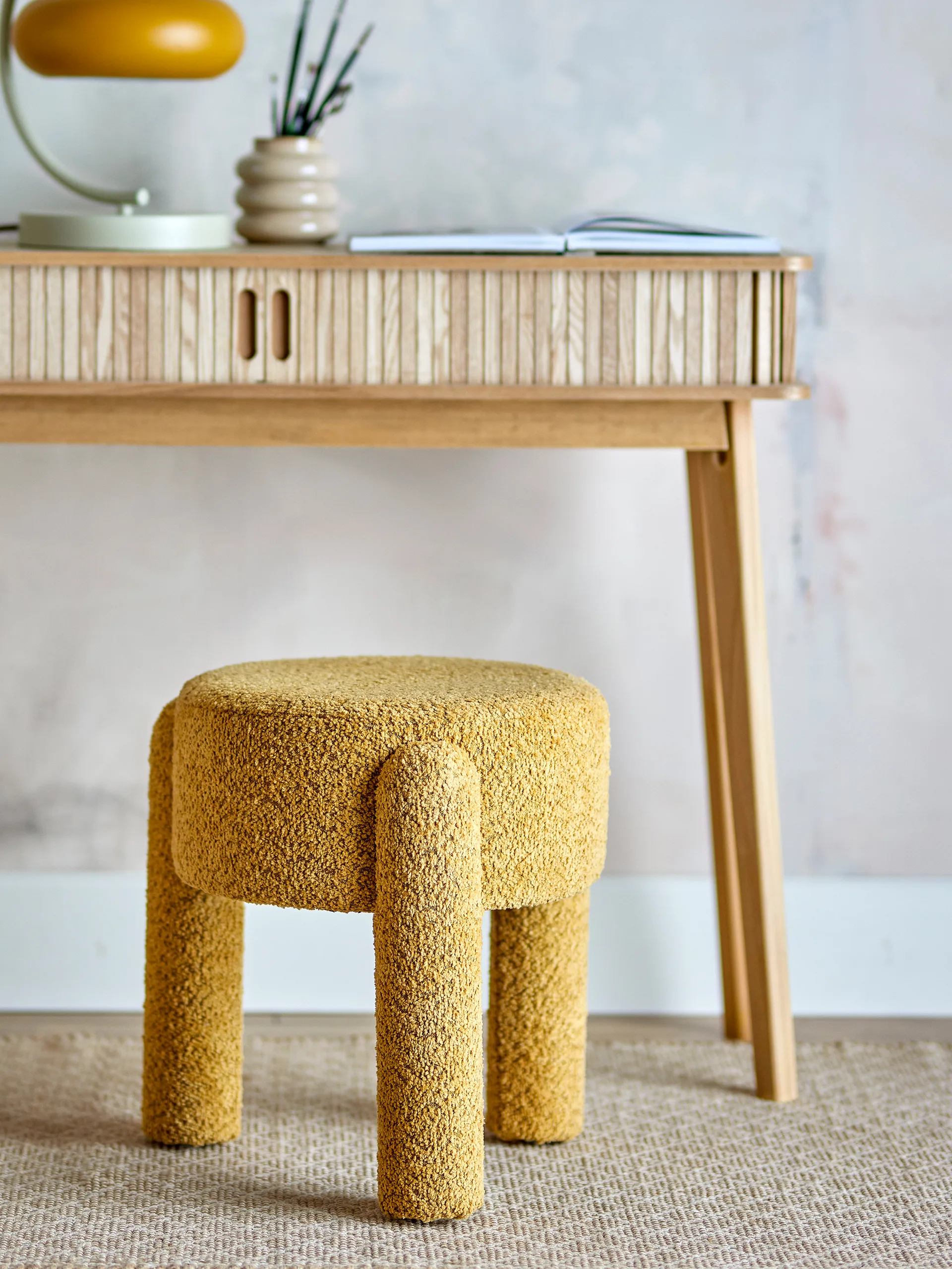 Bruno banco redondo Ø42 cm, Amarelo Bloomingville