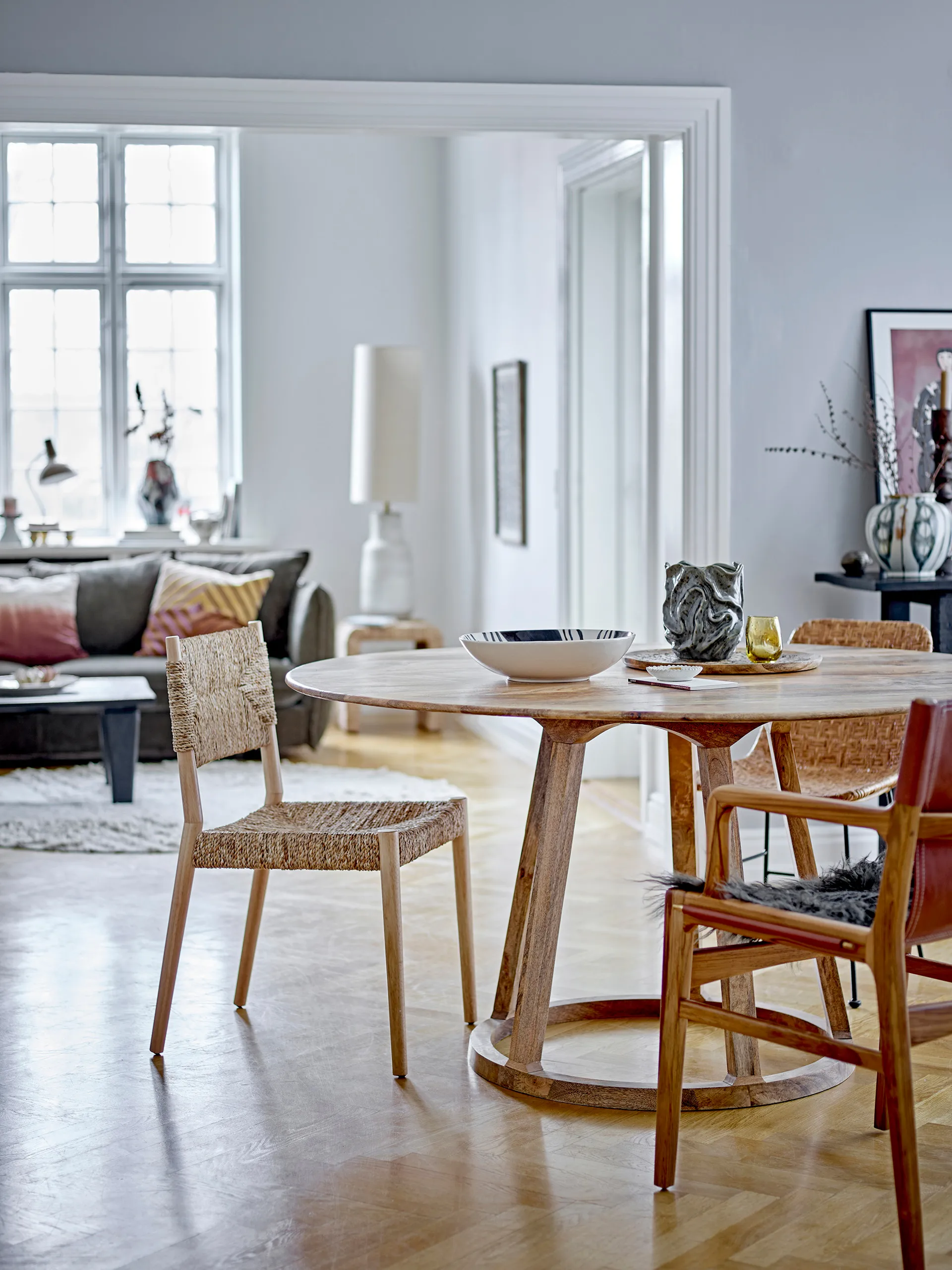 Cadeira entrelaçada encosto e assento Saran, Natural Bloomingville