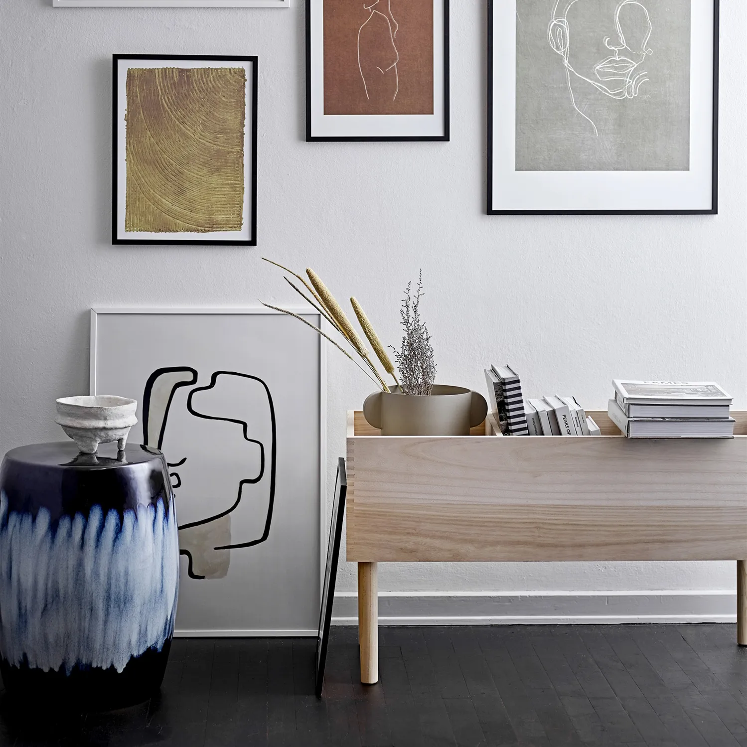 Caixa de livros Douve, Nature Bloomingville