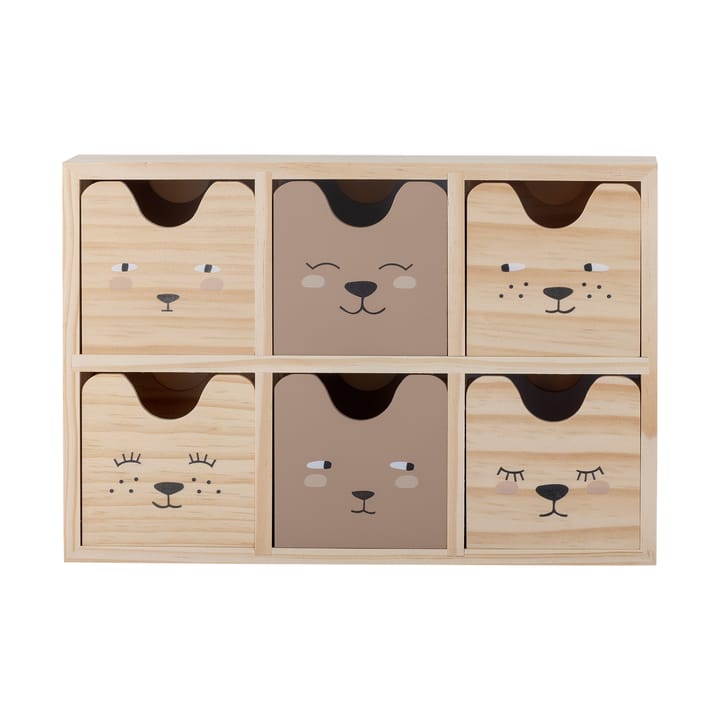 Calle estante de livros pequena com 6 gavetas 27x18 cm - Natural - Bloomingville