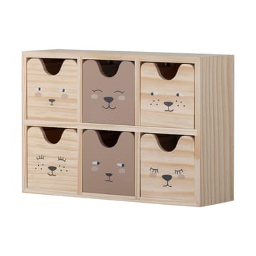 Calle estante de livros pequena com 6 gavetas 27x18 cm - Natural - Bloomingville