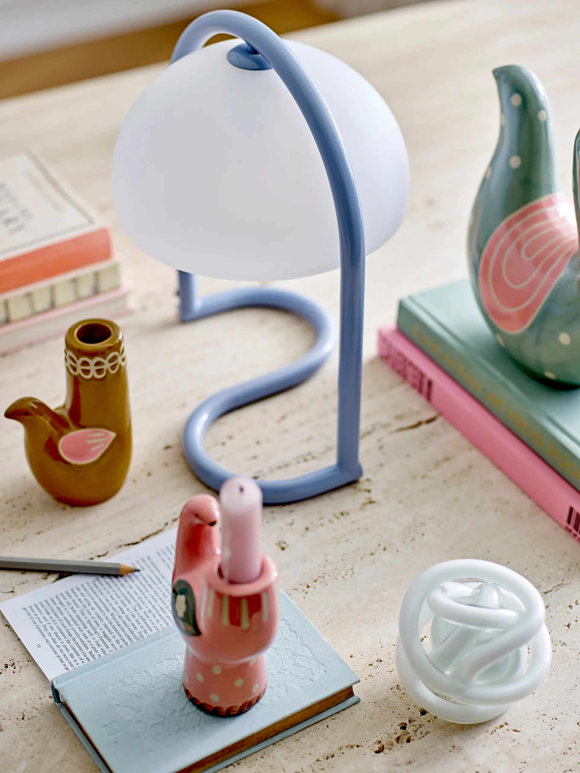 Candeeiro de mesa Favor Ø24,5x29,5 cm, Azul Bloomingville