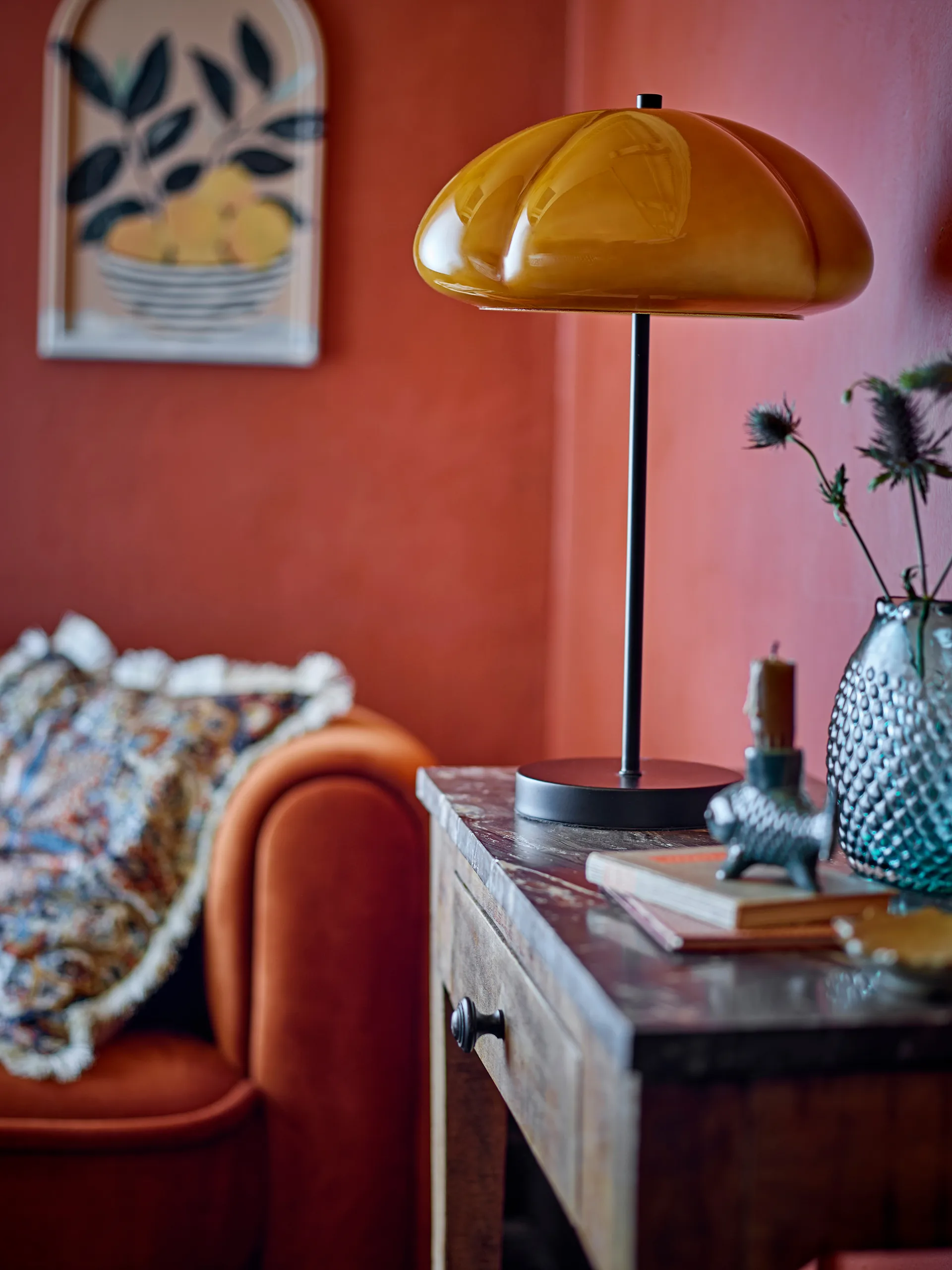 Candeeiro de mesa Kinoko Ø30 cm, Amarelo Bloomingville