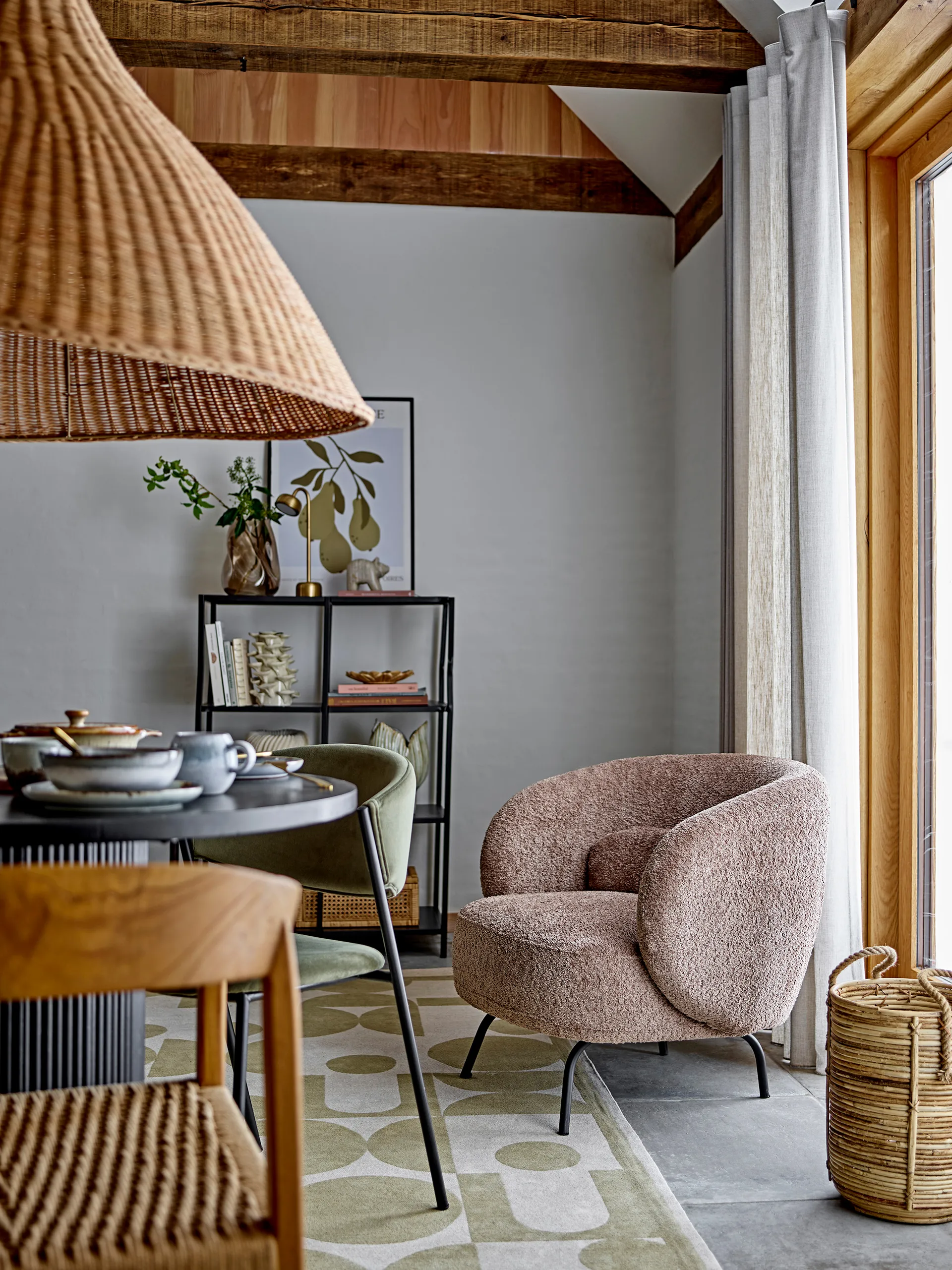 Candeeiro de mesa Niko portable 35 cm, Brass Bloomingville