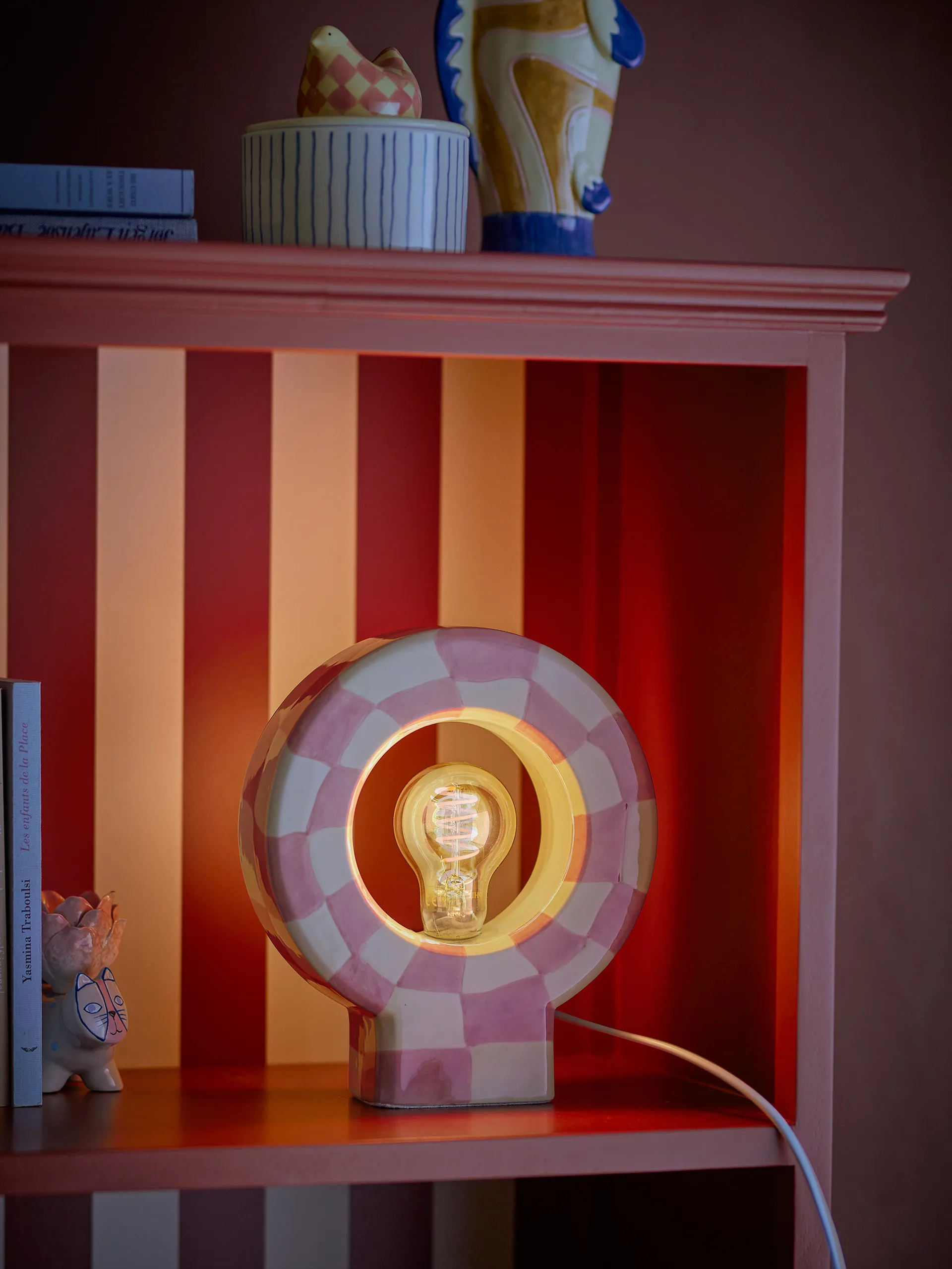 Candeeiro de mesa Vialini 20,5x23,5 cm, Rosa Bloomingville