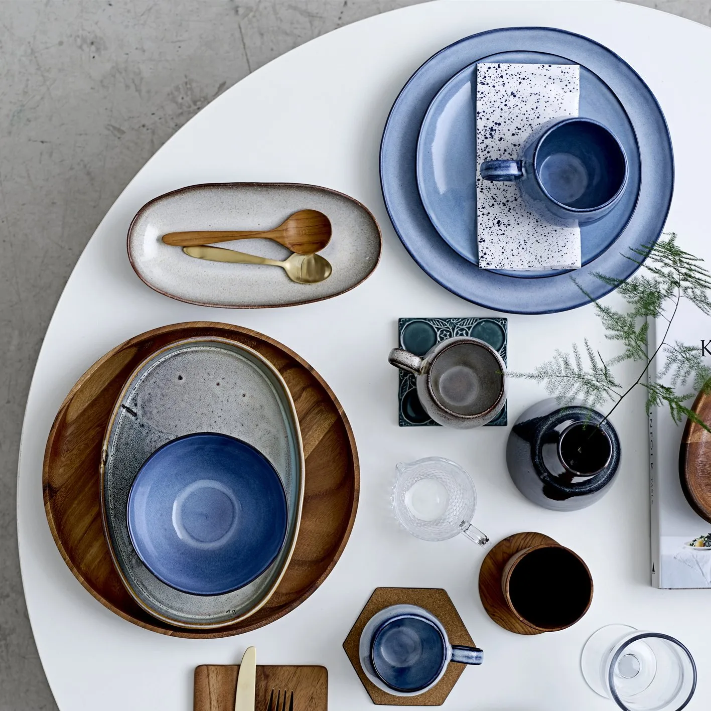 Caneca Sandrine 8 cm, azul Bloomingville