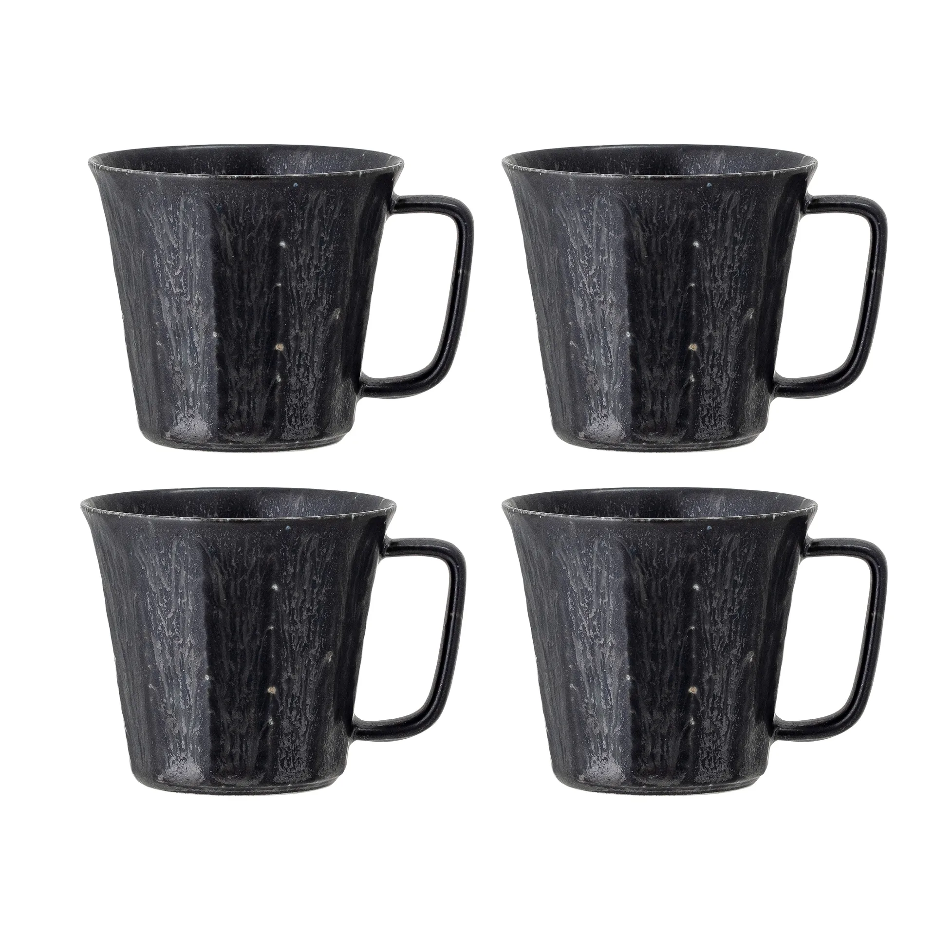 Caneca Yoko 32 cl, conjunto 4, preto Bloomingville