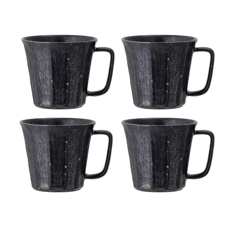 Caneca Yoko 32 cl, conjunto 4 - preto - Bloomingville