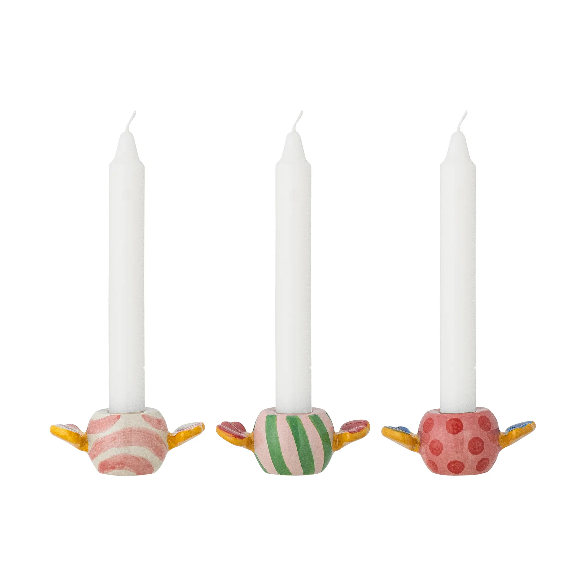 Caramella castiçais 3 peças, Rosa Bloomingville