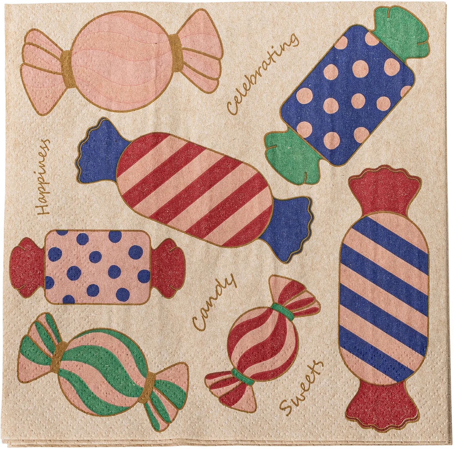 Caramella guardanapo 33x33 cm 20 unidades, Rosa Bloomingville