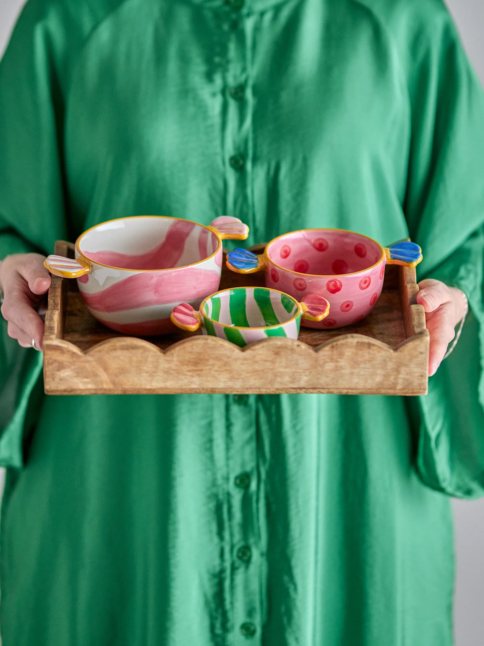 Caramella tigela 3 peças, Rosa Bloomingville