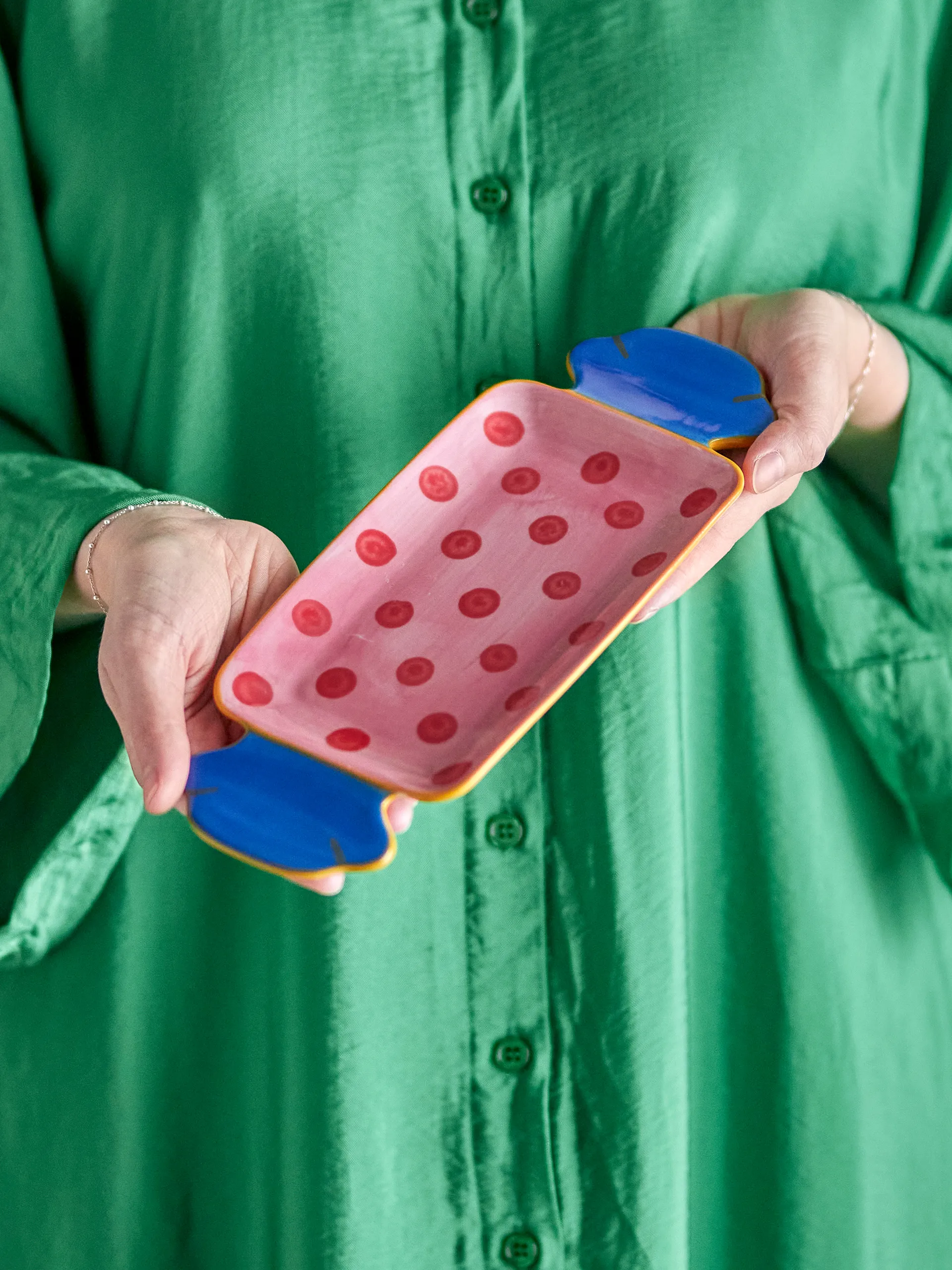 Caramella travessa para servir 10,5x25,5 cm, Rosa Bloomingville