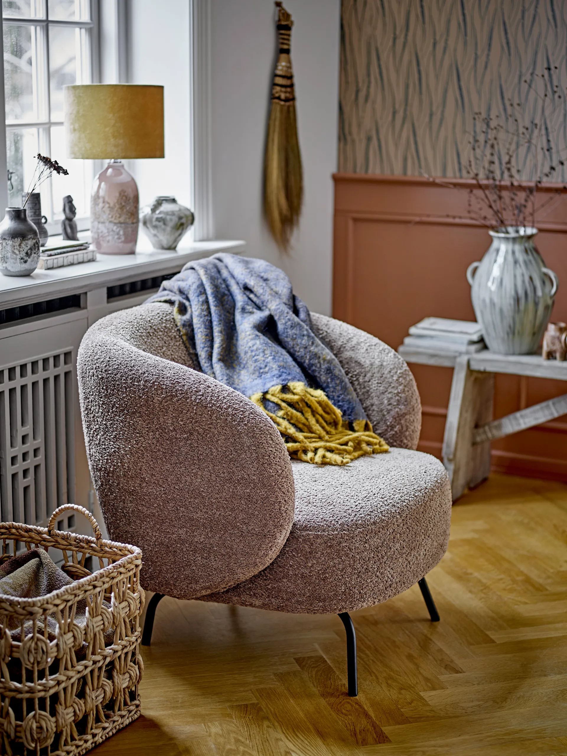 Cesta de armazenamento com pega Marnie 2 peças , Jacinto-d'água Bloomingville