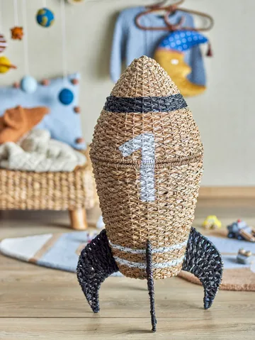 Cesta de armazenamento Cosmina com tampa Ø40x68,5 cm - Natureza - Bloomingville