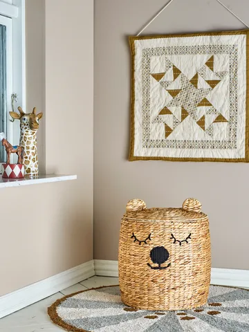 Cesta de armazenamento Dolma com tampa Ø42x50 cm - Natureza - Bloomingville