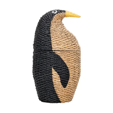 Cesta de armazenamento Tazia com tampa Ø37x69 cm - Preto - Bloomingville