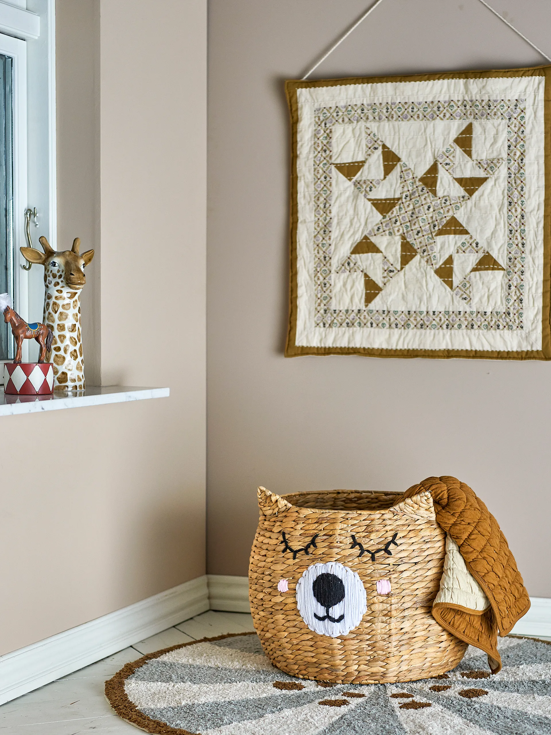 Cesto de armazenamento Eman Ø50x40 cm, Natureza Bloomingville