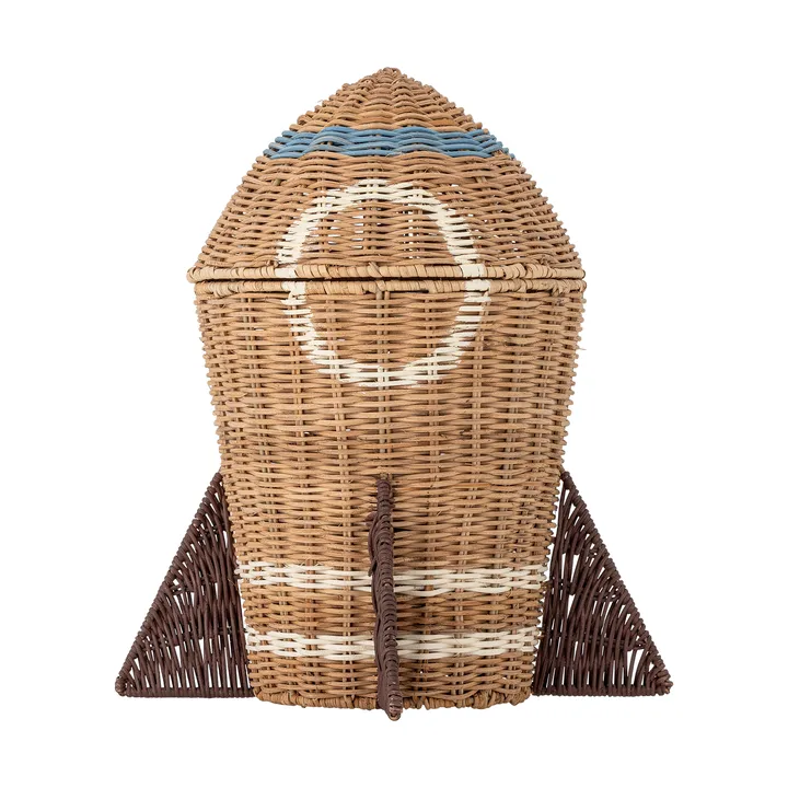 Cesto Space rattan com tampa 31x35 cm - Natural - Bloomingville