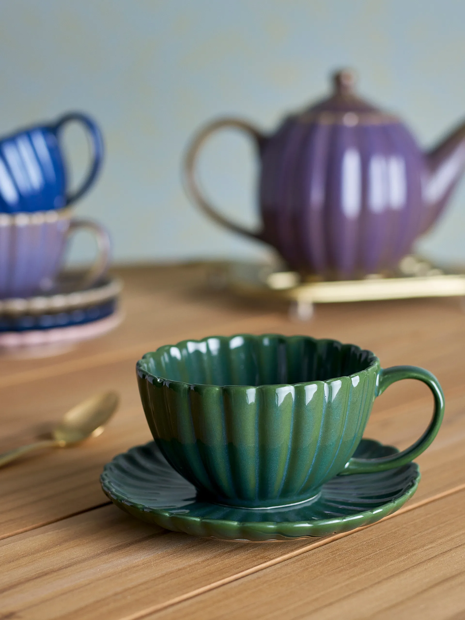 CHávena com pires Latina 22 cl, Green Bloomingville