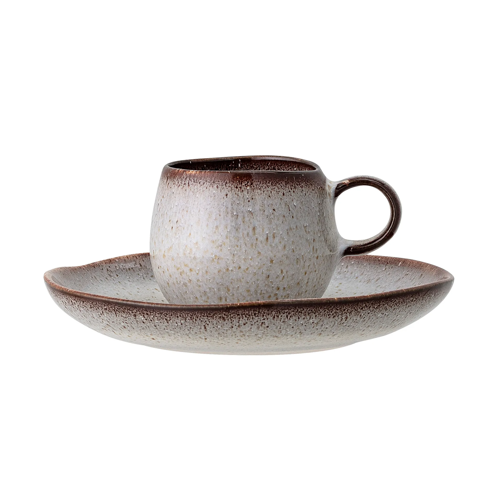 Chávena de expresso e pires Sandrine, light grey Bloomingville