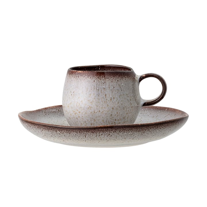 Chávena de expresso e pires Sandrine, light grey Bloomingville