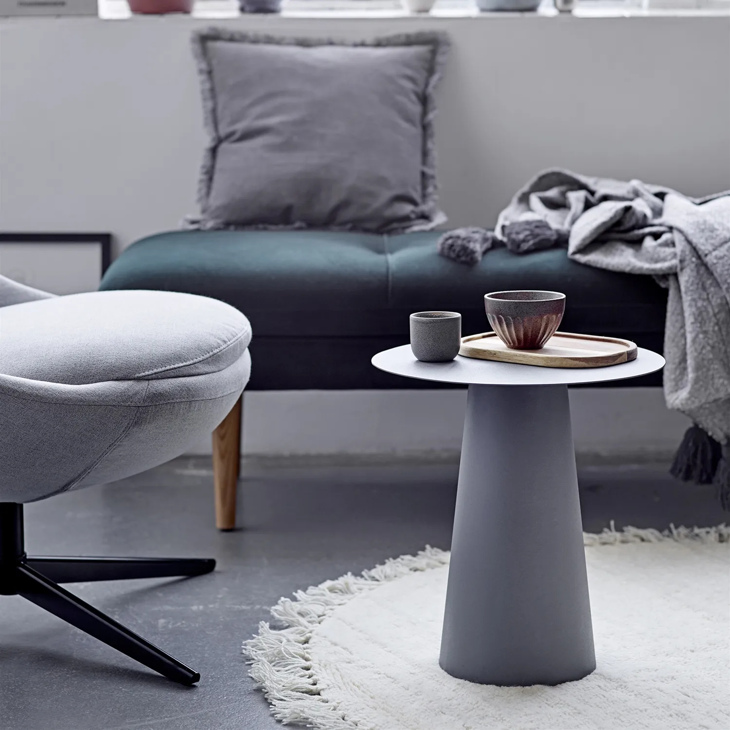 Chávena Kendra stoneware 10 cl, Cinza Bloomingville