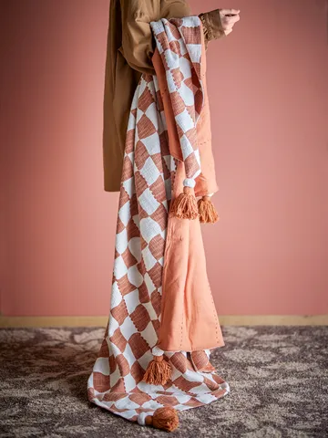 Chola manta algodão 150x130 cm - Castanho - Bloomingville