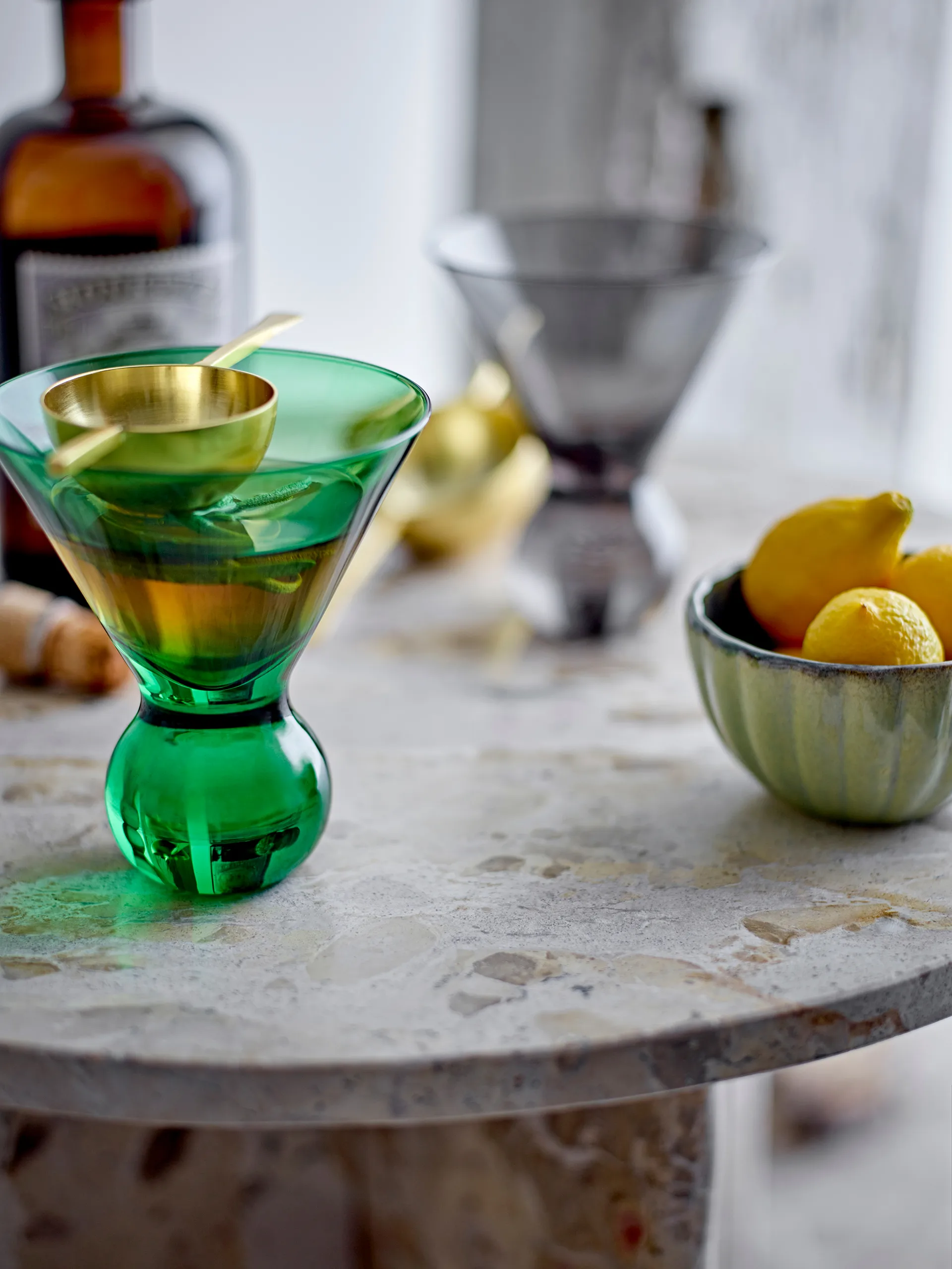 Conjunto com 4 copos de cocktail Corliss, Verde Bloomingville