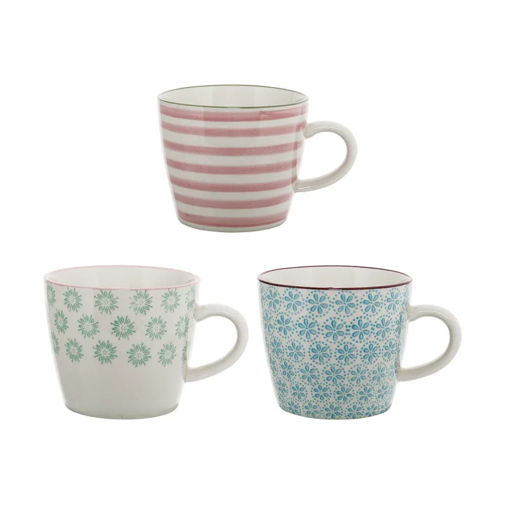 Conjunto de 3 copos Patricia 300 ml Azul - Bloomingville