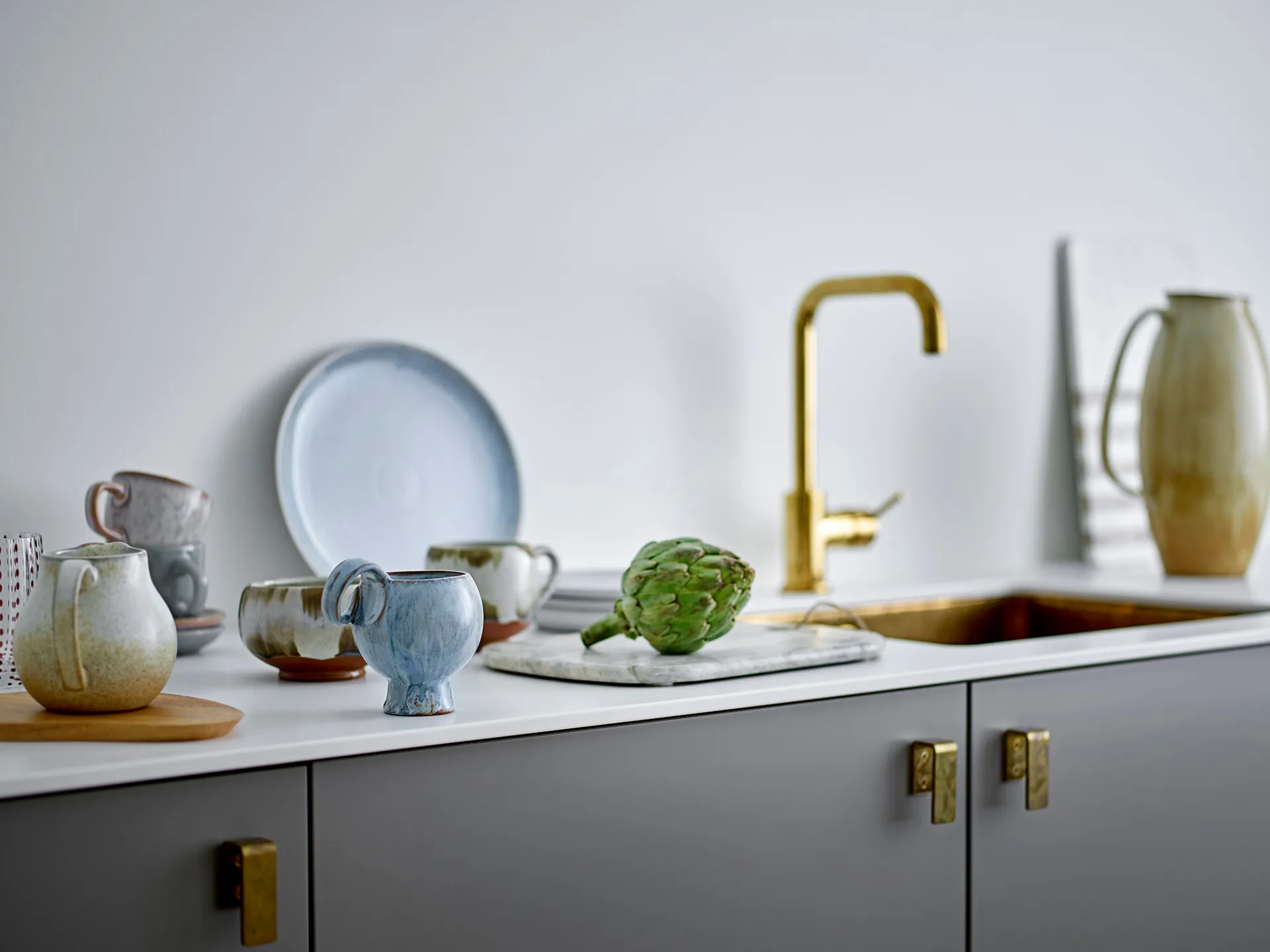 Conjunto de 4 canecas Avonlea, Azul Bloomingville