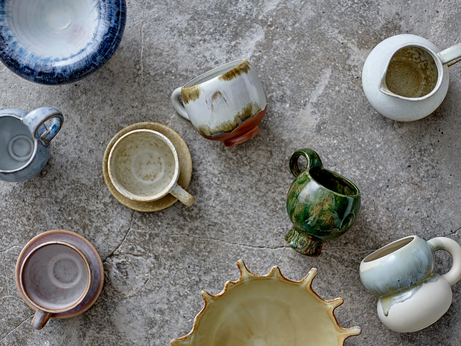 Conjunto de 4 canecas Avonlea, Verde Bloomingville