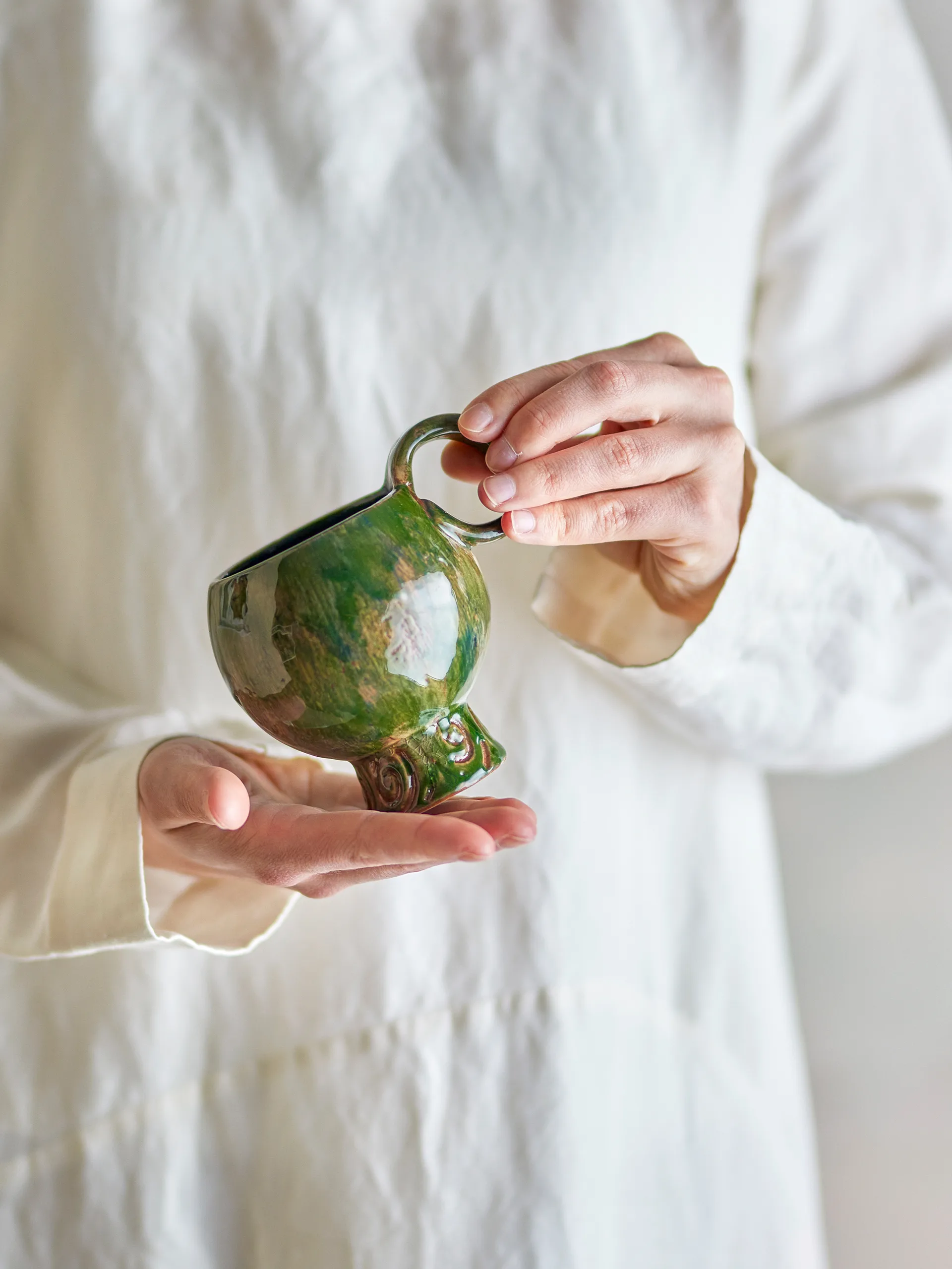 Conjunto de 4 canecas Avonlea, Verde Bloomingville