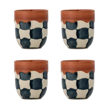 Conjunto de 4 canecas Check - Azul - Bloomingville