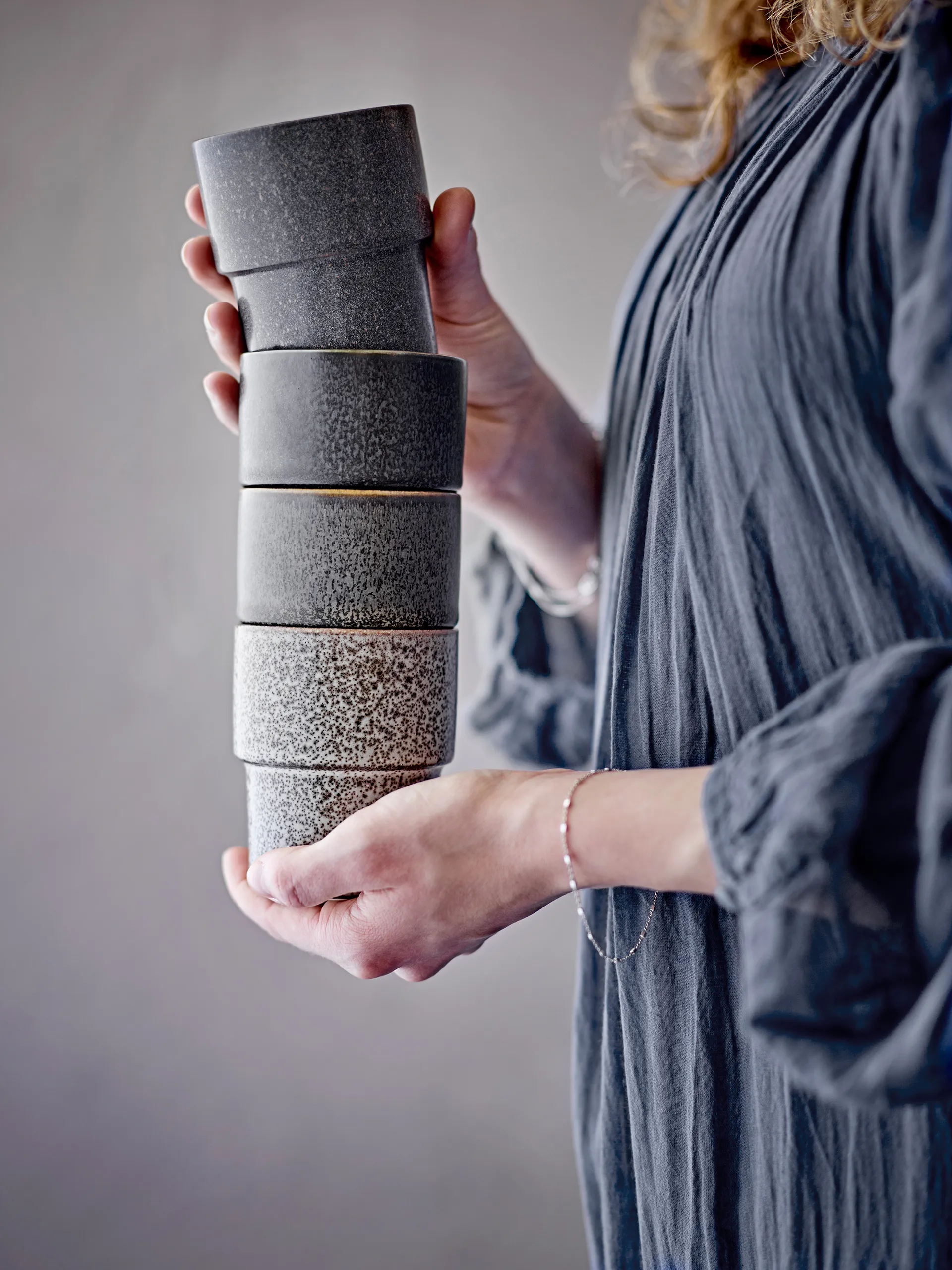 Conjunto de 4 canecas Ewan, Castanho Bloomingville