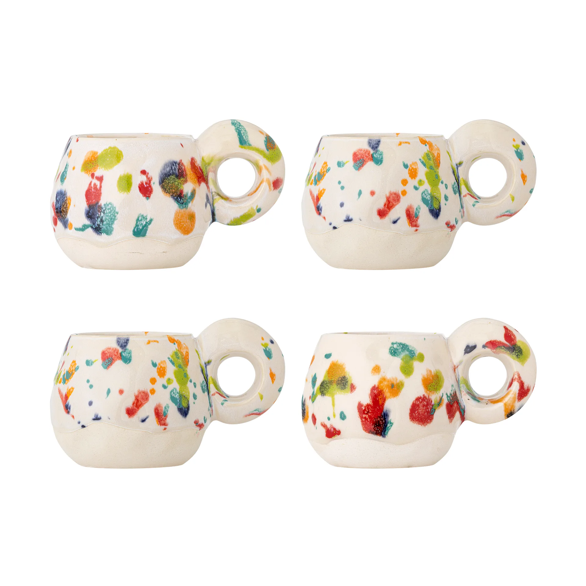 Conjunto de 4 canecas Freckles, Vermelho Bloomingville