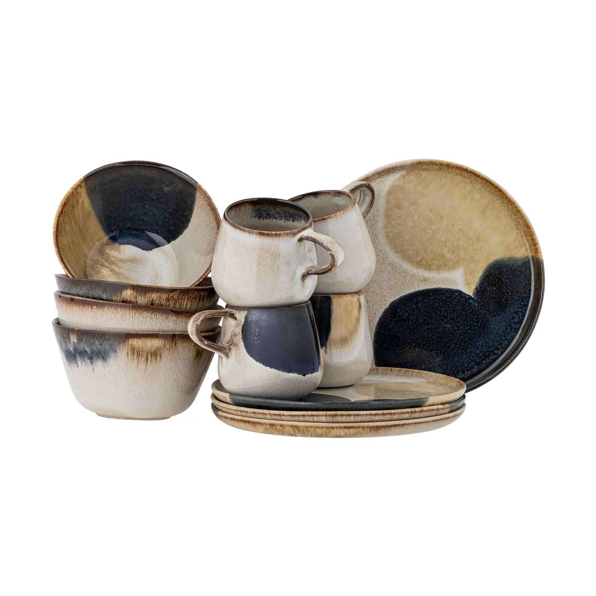 Conjunto de pequeno-almoço Jules 12 peças, Cinza Bloomingville