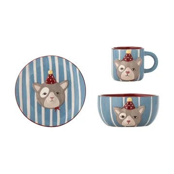 Conjunto de serviço Party - Gato, 3 peças - Bloomingville
