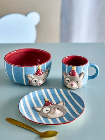 Conjunto de serviço Party - Gato, 3 peças - Bloomingville