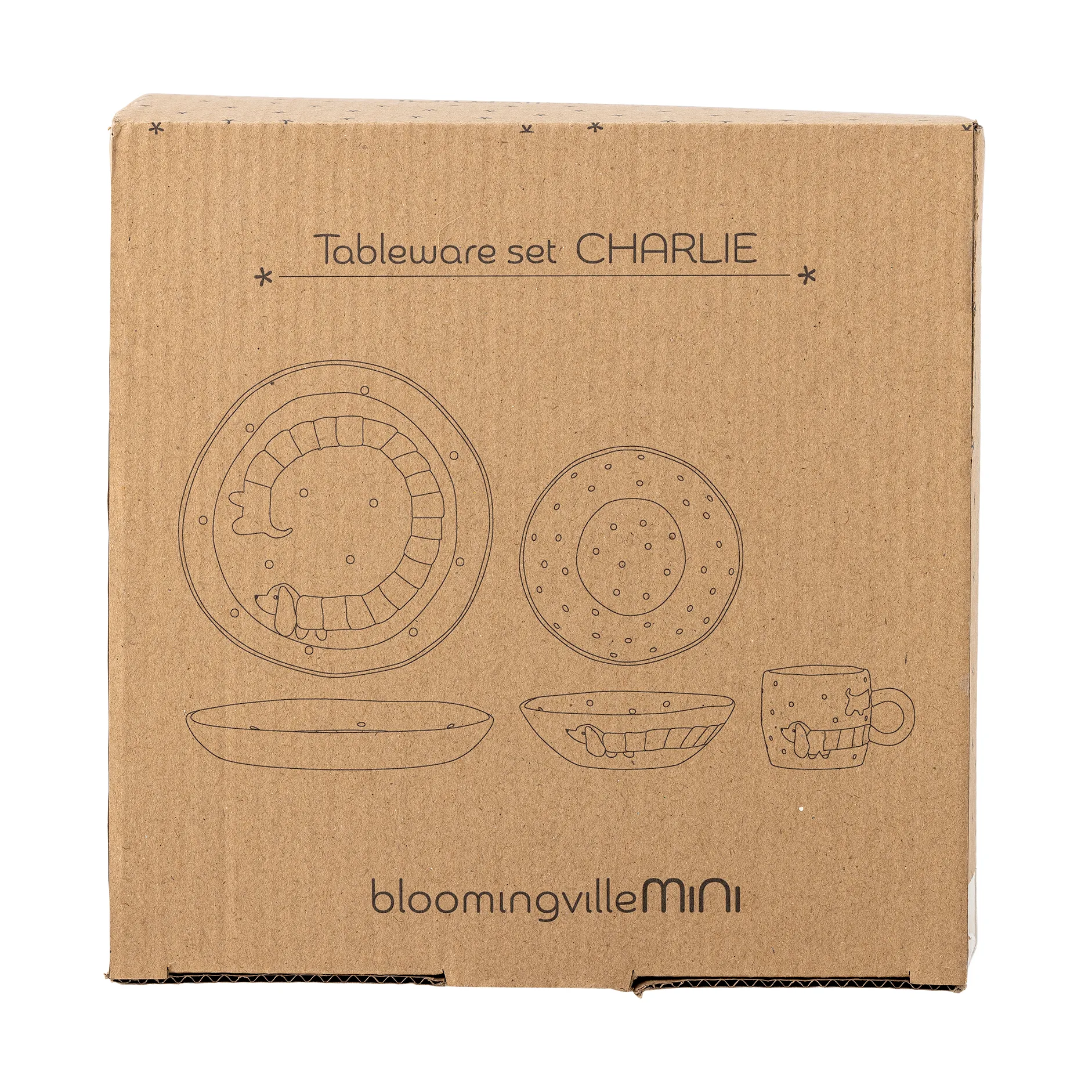 Conjunto de servir Charlie 3 peças, Azul-branco Bloomingville